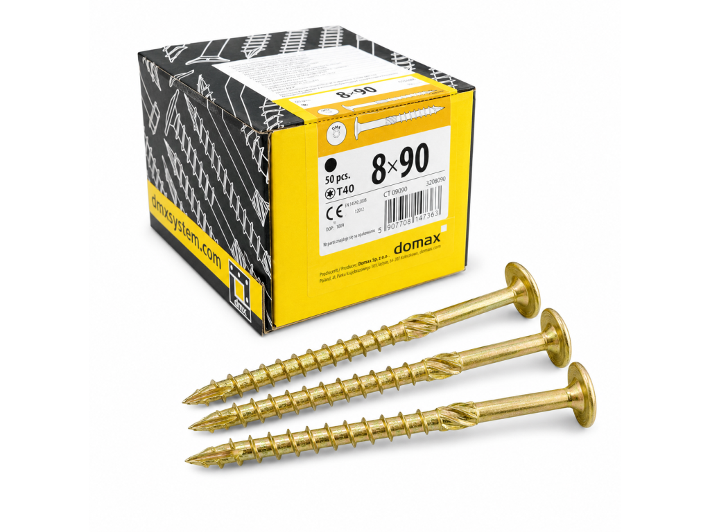 Domax CT 8 × 90 mm – tanierová hlava a drážka TX40