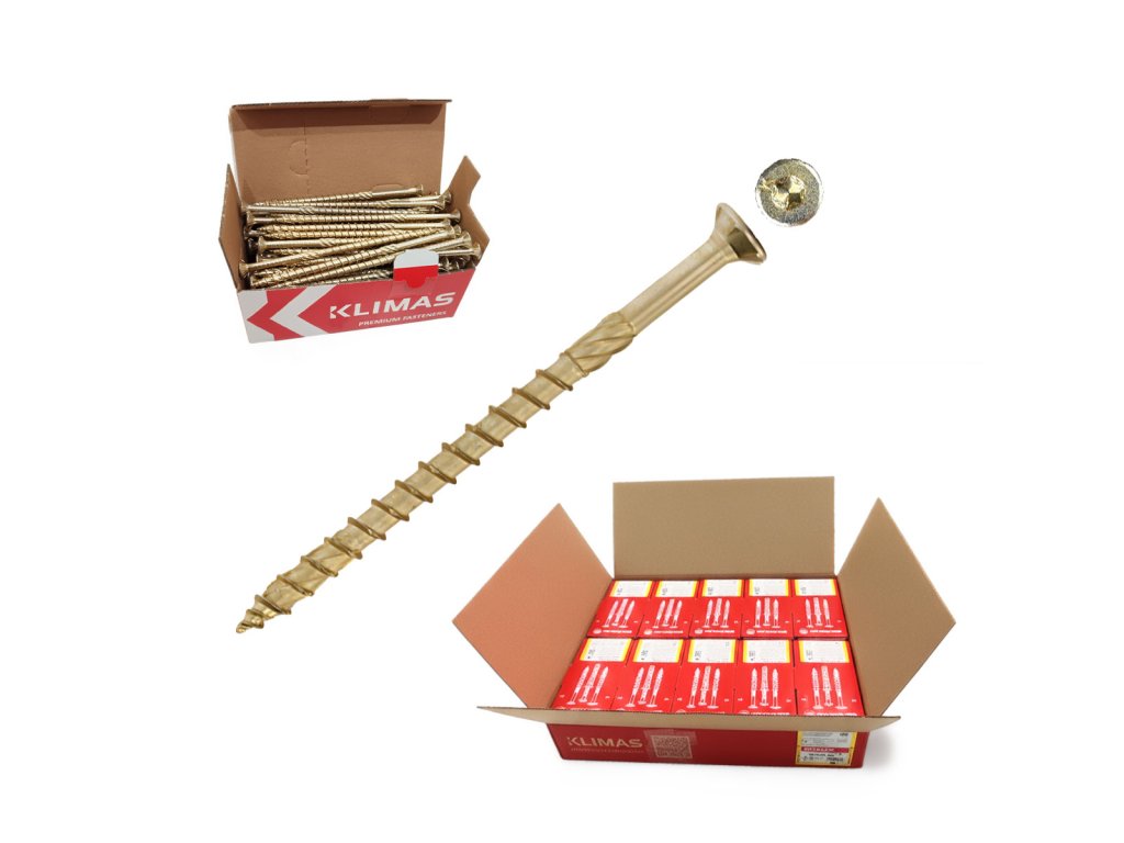 Skrutky do dreva 6×100 so zápustnou hlavou TX – Klimas WKCS – kartón 12×100 ks