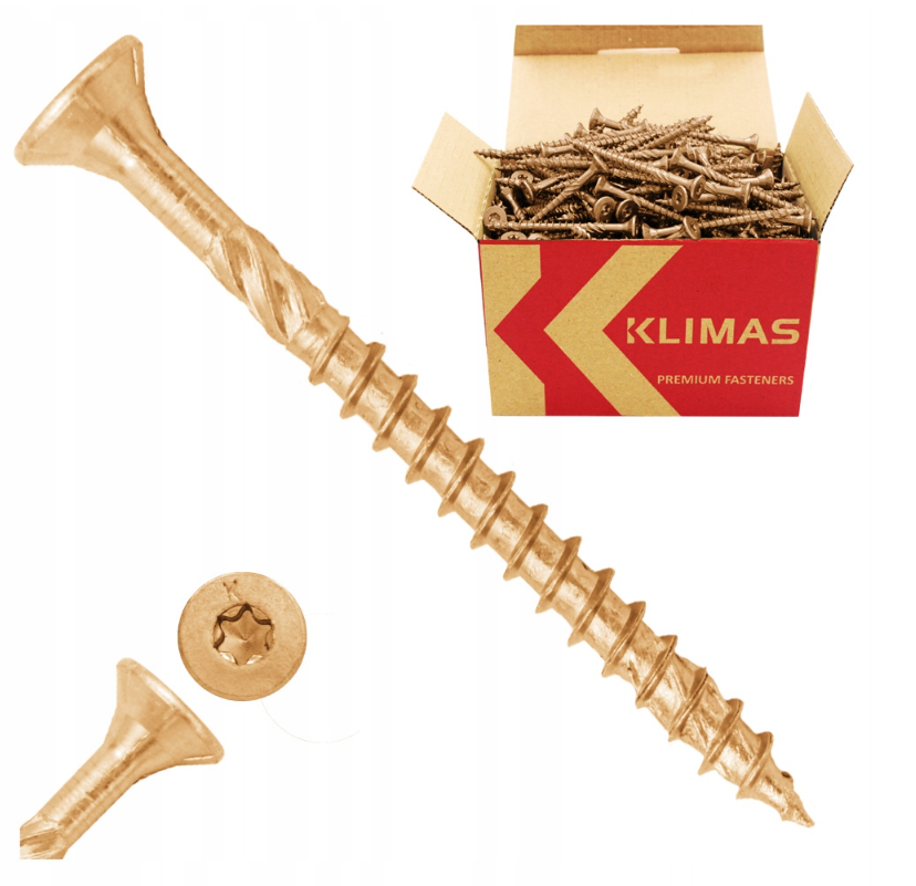 Skrutky do dreva 4 × 45 mm so zápustnou hlavou TX20 Klimas KMWHT