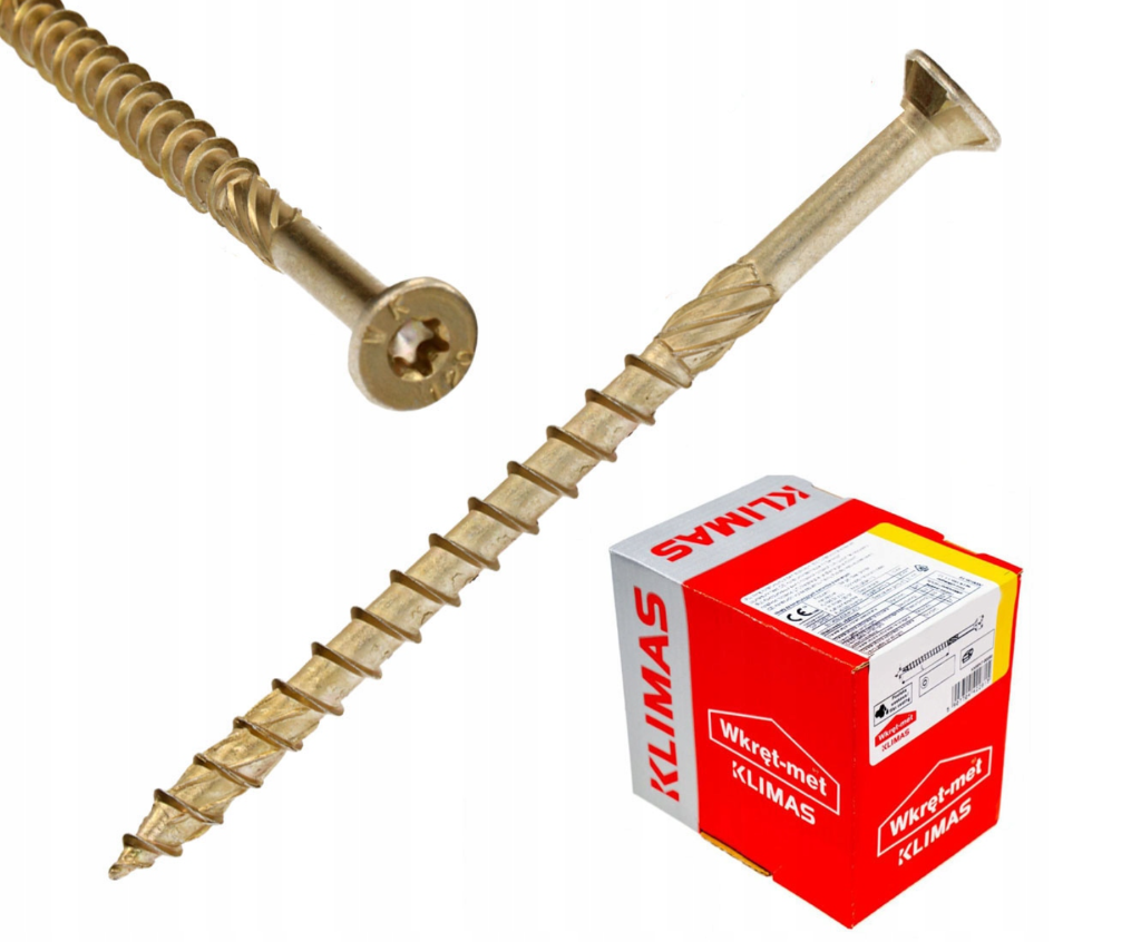 Skrutky do dreva 6 × 60 mm so zápustnou hlavou TX30 Klimas KMWHT